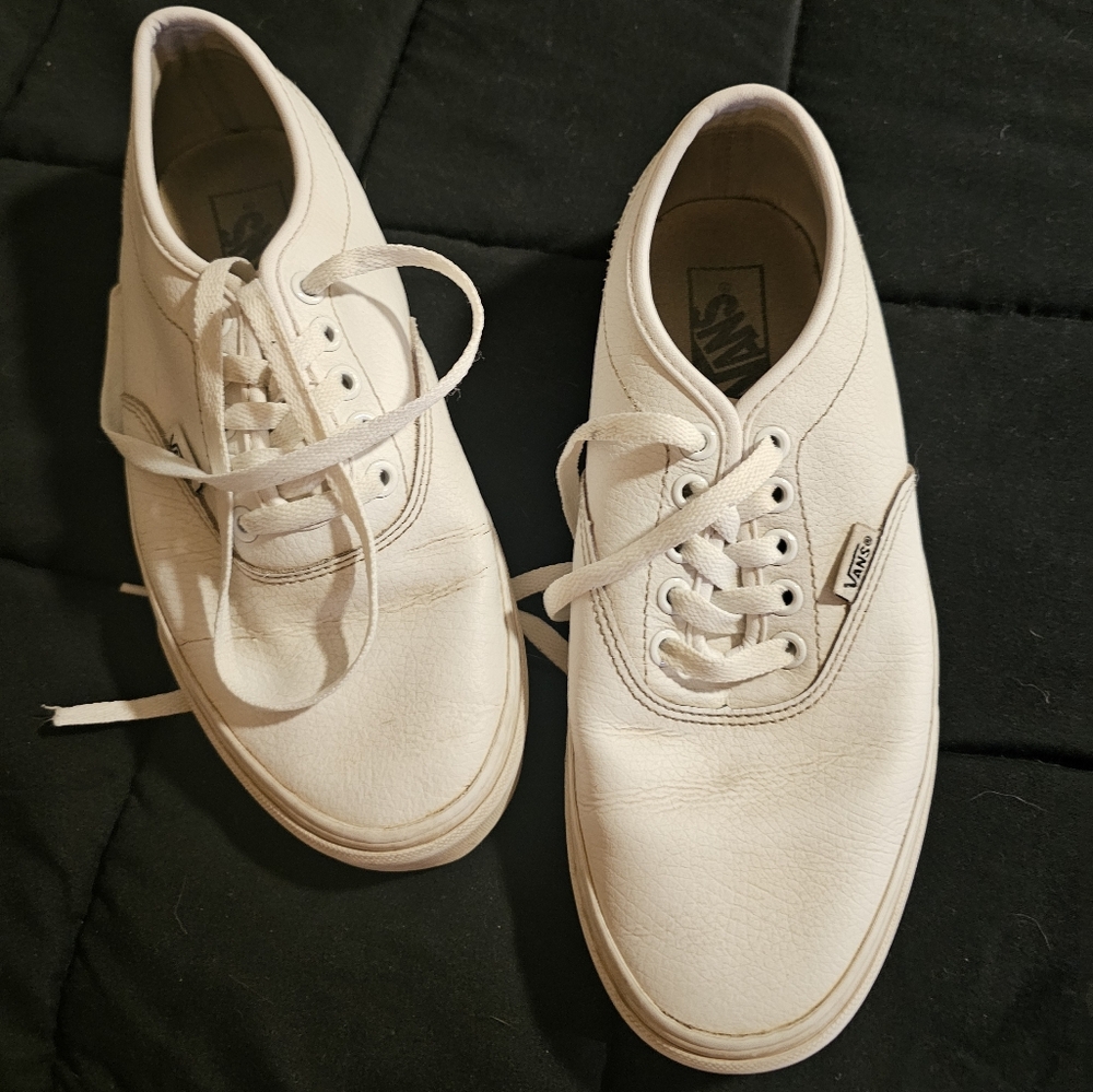 White leather vans